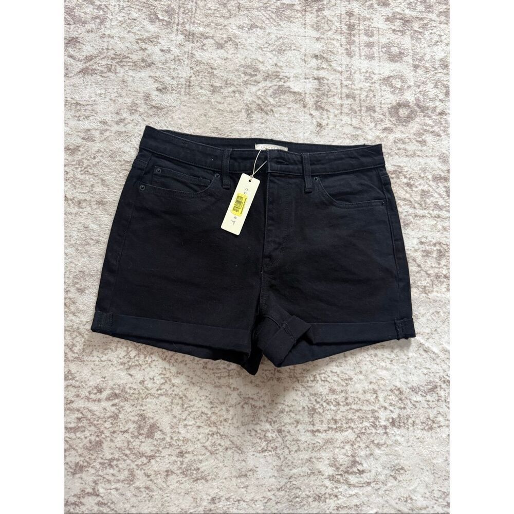 NWT Copper Key Women's Rolled Cuffed Hem Denim Shorts Black Size 11 Junior